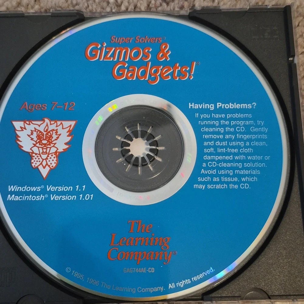 Vintage Super Solvers Gizmos & Gadgets CD rom HOMESCHOOL Elementary Math Science